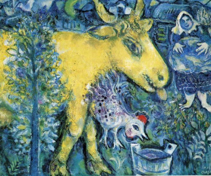 The Farmyard painting - Marc Chagall The Farmyard art painting